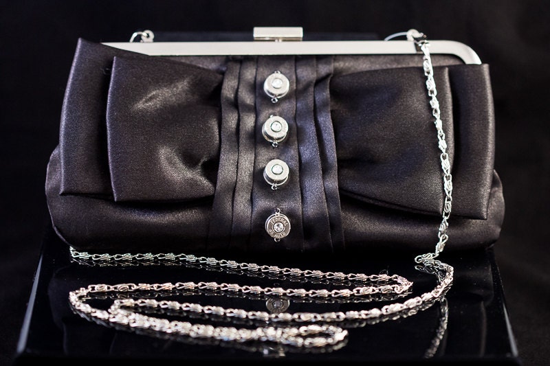 Black Satin Clutch 45 cal.  Ammo evening purse-"My Bangin Bag"-Perfect evening accessory-One of A kind