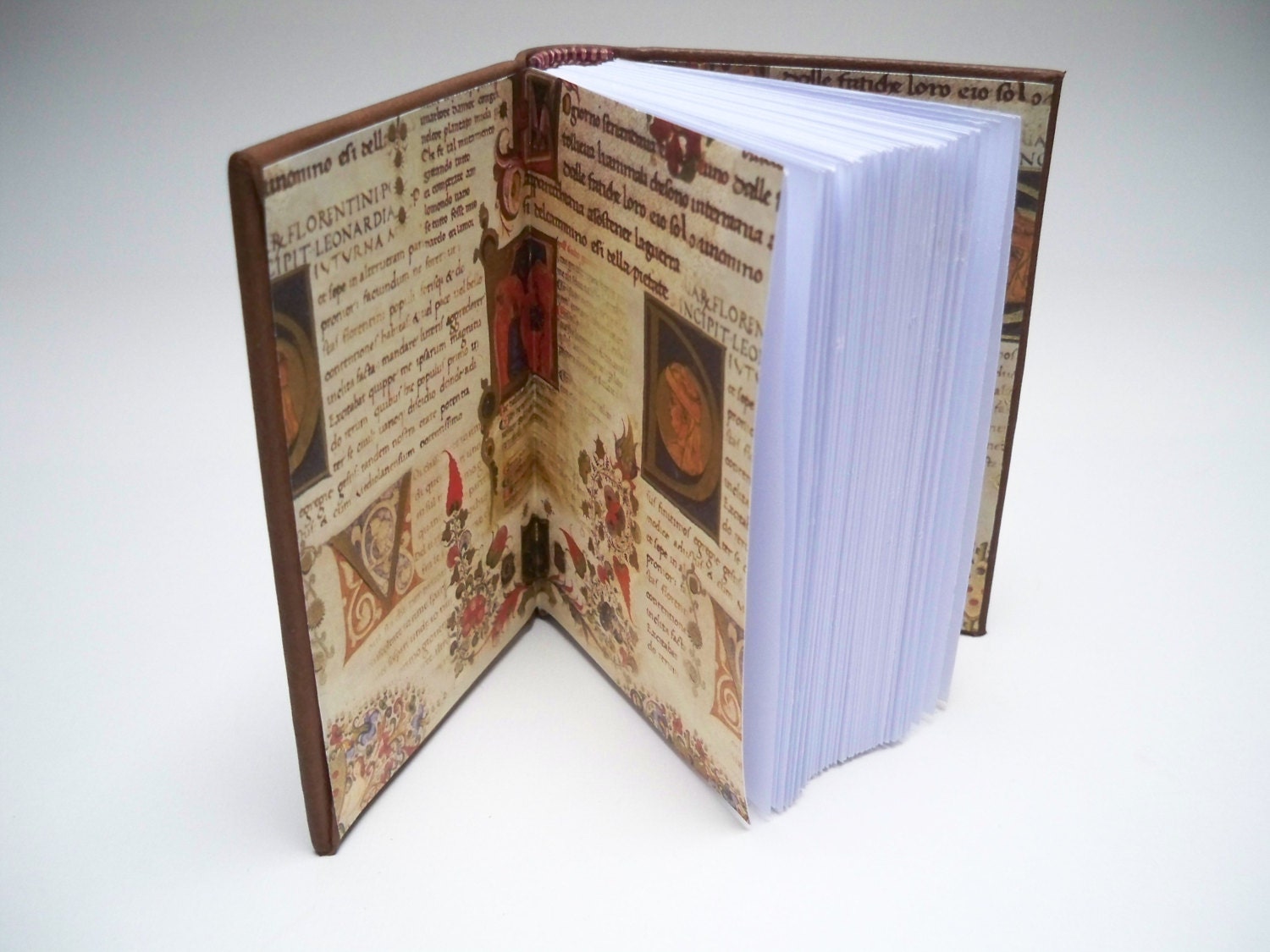 Miniature Leather Book, hand tooled, medieval style