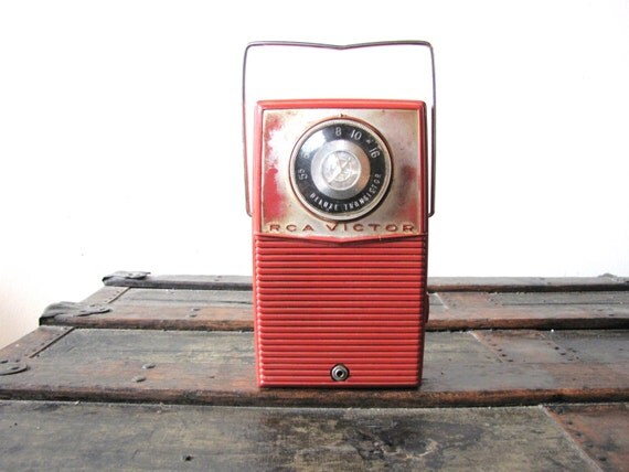 Vintage Red RCA Victor Transistor Radio by TheRustyScarecrow