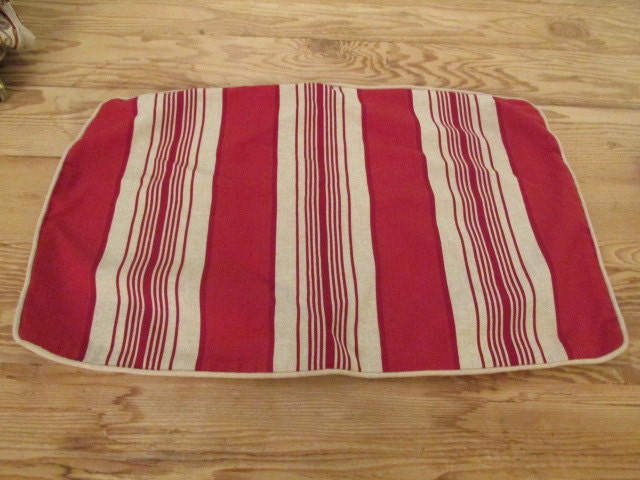 Red Striped Pillow Cover