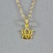Tiny Cutout Lotus Blossom Necklace, Gold Vermeil, 14K Gold Filled Chain, Modern, Simple, Delicate, Everyday Wear Jewelry