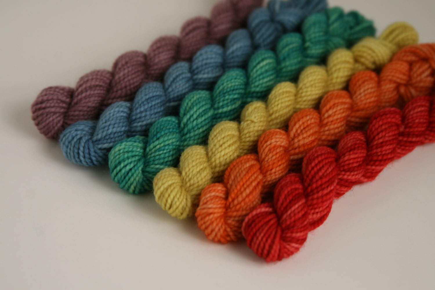 Handpainted Superwash Sock Yarn Minis "Vintage Rainbow" -- Granite Sock 100% Superwash Merino Mini Set