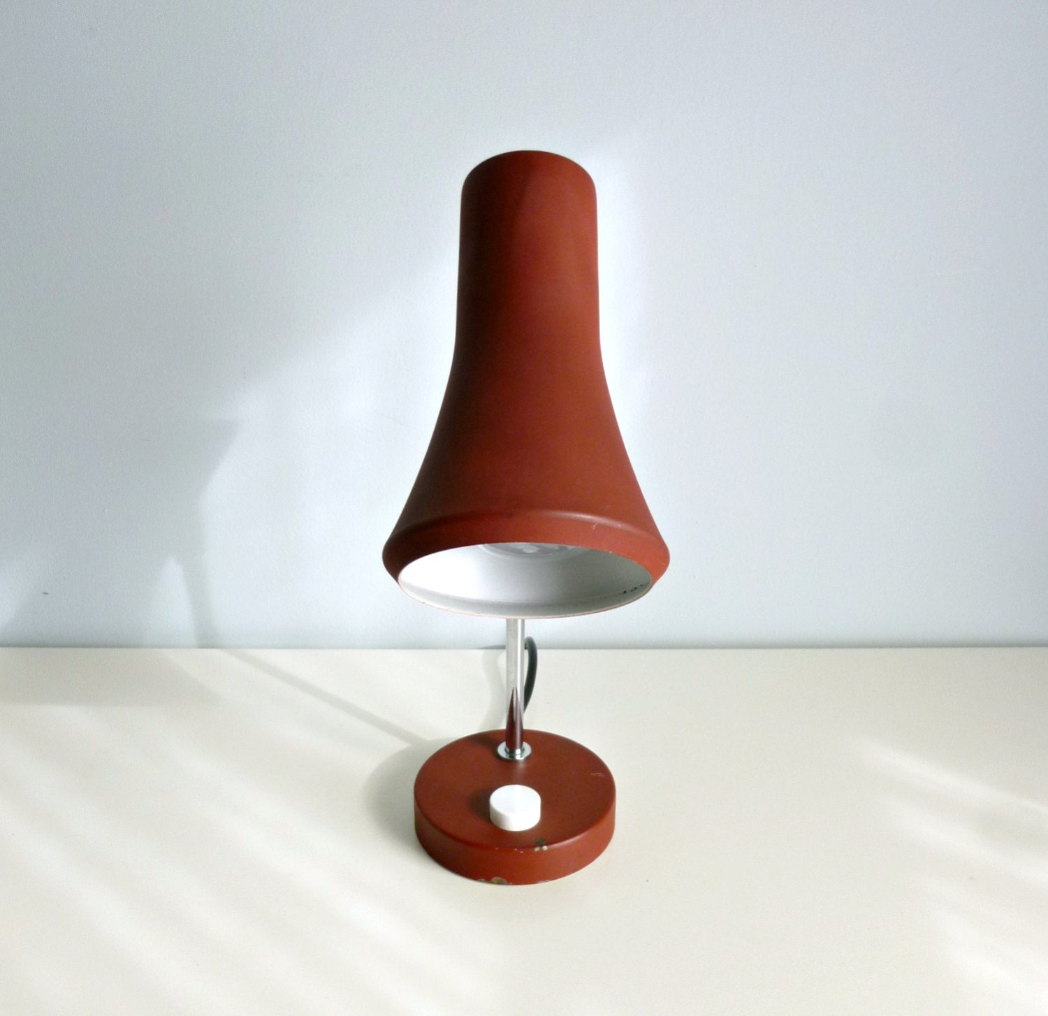 Mid Century Modern Desk / Table Lamp - Copper / Brick Red, Adjustable - Mad Men, 1960's, Home Decor, Study, Office, Den, Gift for Him