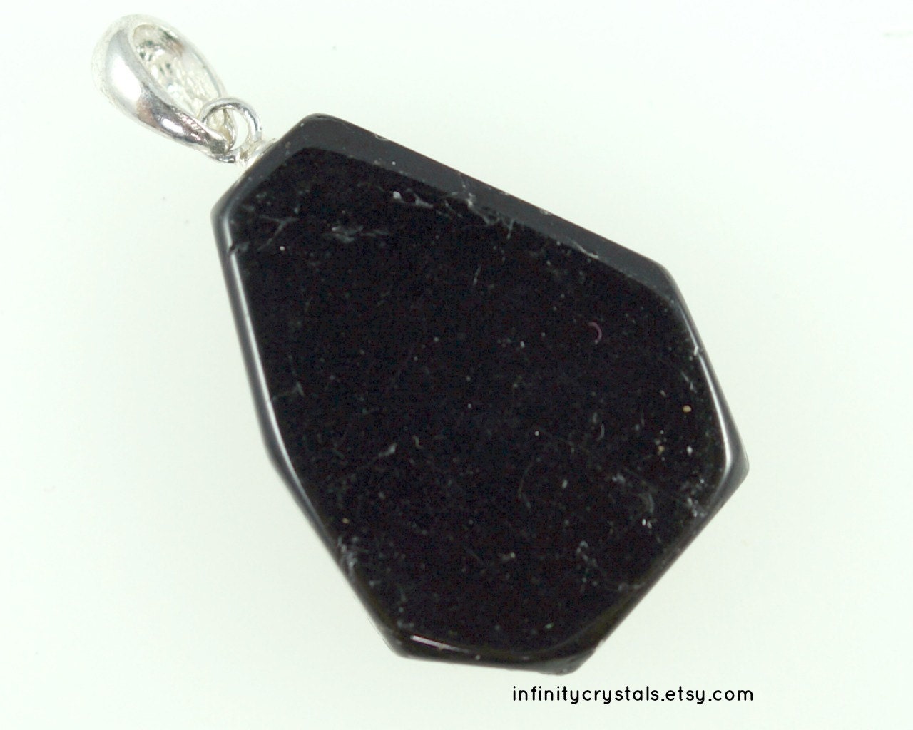 Black Tourmaline and Sterling Pendant