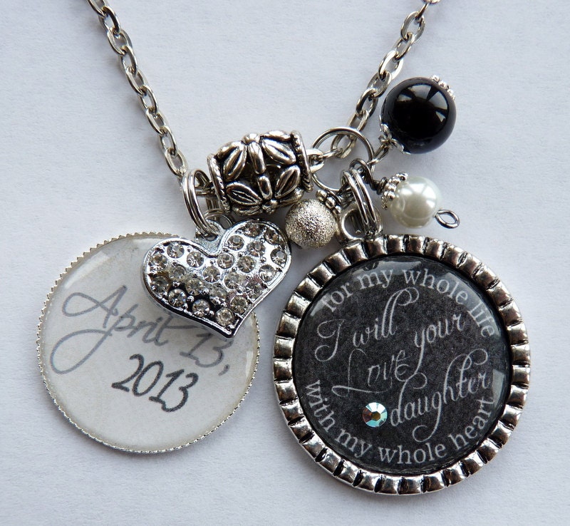 Mother of Bride gift from Groom, I will love your daughter with my whole heart for my whole life, wedding gift mother in law beautiful quote