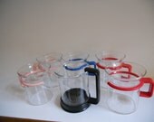 Set of Bodum Denmark Espresso Glass Cups with Creamer (6 pieces)