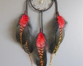 Dream Catcher Black Deerskin Leather with Goose Feathers