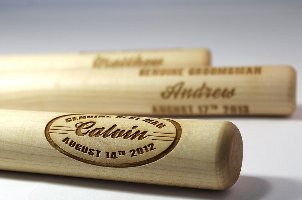 5 Bats Engraved Mini Baseball Bats Personalized by EngravingPro