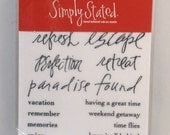 Simply Stated Stencils, Vacation Theme, Hand Lettered Run-On Words - Brand New