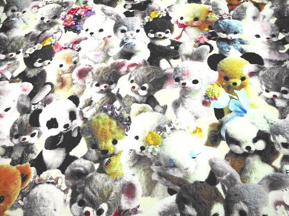 Japanese Fabric KOKKA Retro Stuffed Toy Animal Fat Quarter