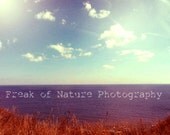 Fine Art Landscape Photography Skyscape Waterscape Clouds Sky Blue Purple Red Grass Autumn Spring Summer Decor 11x17" Printed to Order