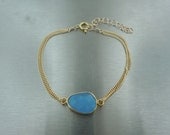 Blue Chalcedony 18KGP Bracelet