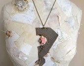 Necklace Steampunk jewelry leather jewelry, women accessories, snakeskin, minimal jewelry minimalism, leather necklace geometric abstract