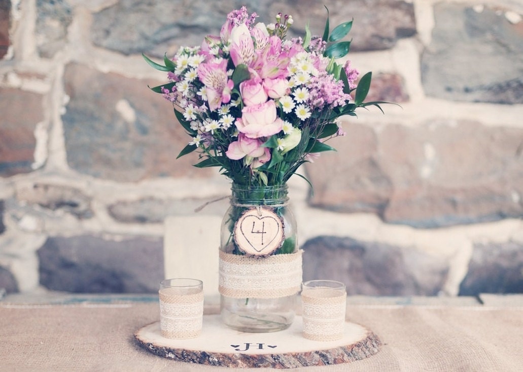 Set of 10 Large Wood Slice Centerpiece Stands as Seen on Emmaline Bride and Dream Weddings
