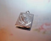 Vintage  Religious Medallion by Grenci Sterling Depicting Durer's Praying Hands On Sale 5.00