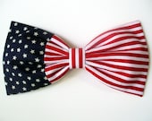 Patriotic American Flag Hair Bow- Barrette, Alligator Clip, or Headband