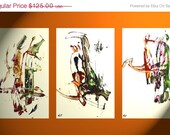 Spring Sale - 3 - Original Abstract Expressionism Paintings - Modern Abstract Art - 10180.10181.10185.110709 - The Day It Happened 1, 2, 3
