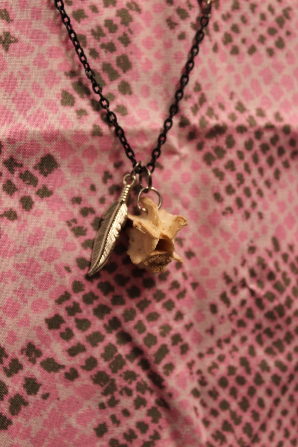 Animal Bone & Feather Necklace
