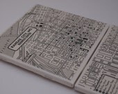 1953 Kansas City Missouri Handmade Vintage Map Coasters - Ceramic Tile Coasters Set of 2 - Repurposed 1950s Atlas - OOAK Drink Coasters