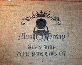 Burlap Sack Rustic French for pillows,home and patio decor, curtains, memo board, apron No. 31