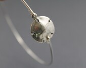 Bangle Bracelet - Sterling Silver Bangle - Sand Dollar Charm Bracelet - Ocean - Beach - 25MaidenLane