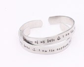 Sailor Bracelet - Nautical Jewelry.  I Am the Master of My Fate, I Am The Captain of My Soul Hand Stamped Aluminum Bracelet.