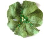 Felt wool shamrock pin brooch green Easter St. Patrick's day emerald apple olive lime
