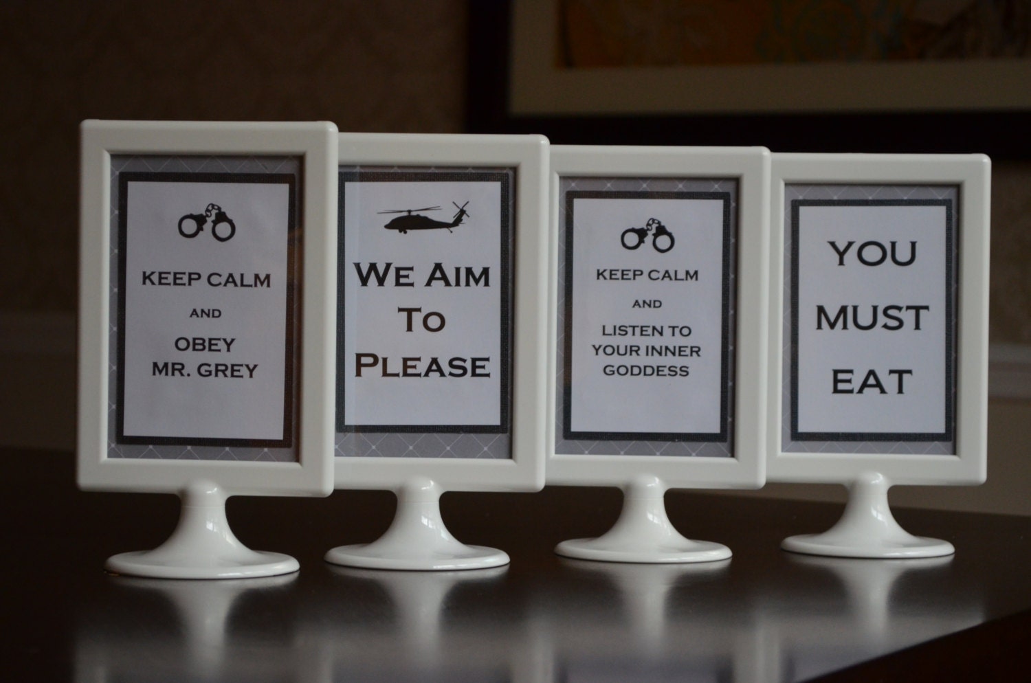 FOUR - Fifty Shades of Grey Party Signs