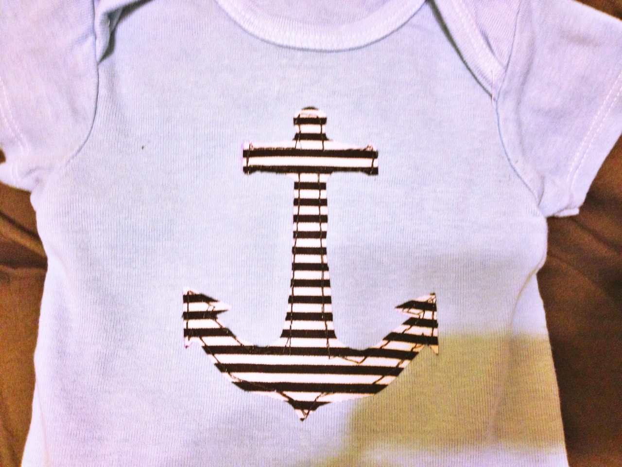 BABY BOY ANCHOR onesie hand dyed, nautical, summer