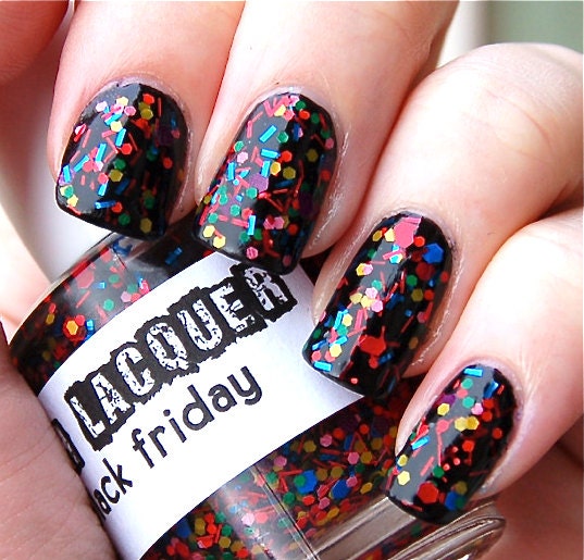 Black Friday :  Custom-Blended Glitter Nail Polish / Lacquer