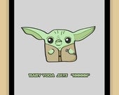 Baby Yoda Nursery Art modern print poster 8x10