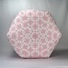 24" Floor Ottoman Pouf Pillow Bella Pink & White - Gotcha Chainlink Contemporary Modern Print