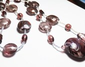 Plum Purple Lampworked Glass Beadwork Necklace
