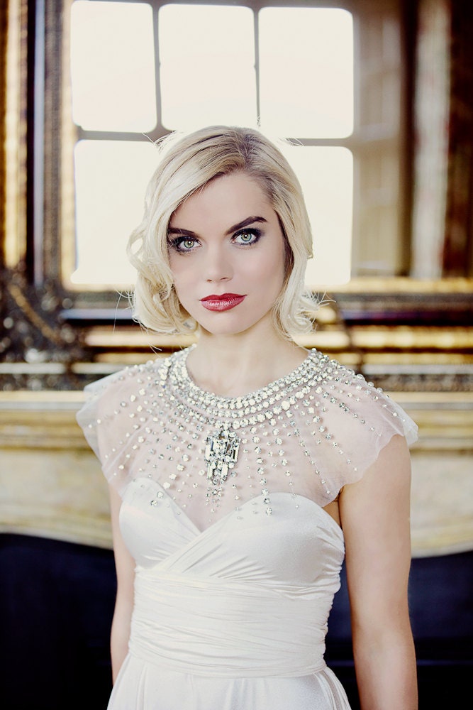 The Chrysler Cape- Art Deco Crystal Capelet