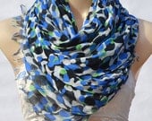 Fashion boutique leopard silk scarves, blue, black large cotton scarf, shawl, multifunctional female accessory