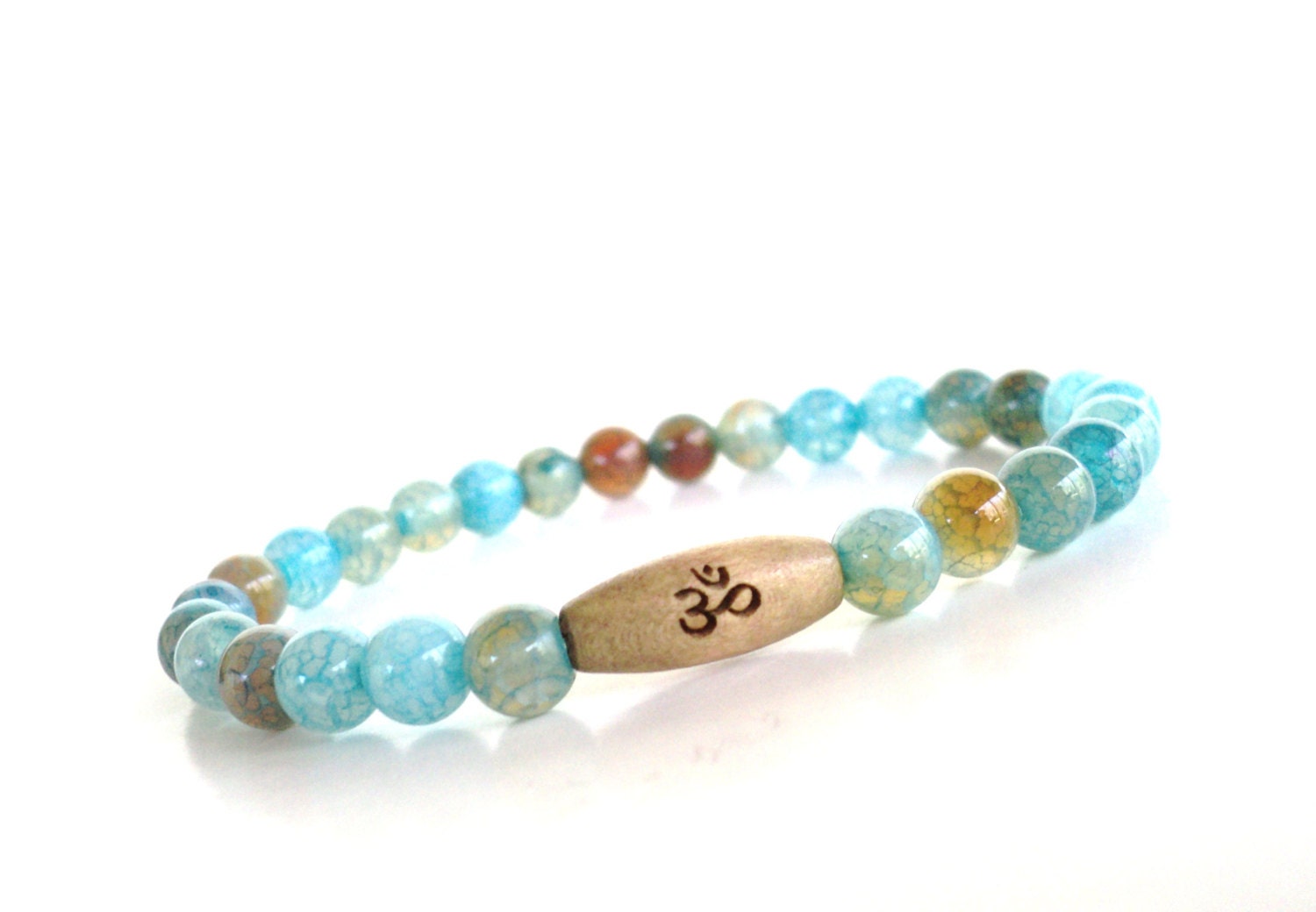 Dragon Veins Om Mala Bracelet Yoga Jewelry Spiritual Healing Namaste Etsy Unique Gift for Her Mothers Day Valentines Under 20 Item Y31