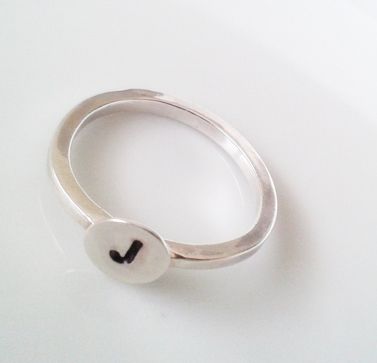 Custom Letter Ring - Initial Ring - Personalized - Hand Stamped Ring