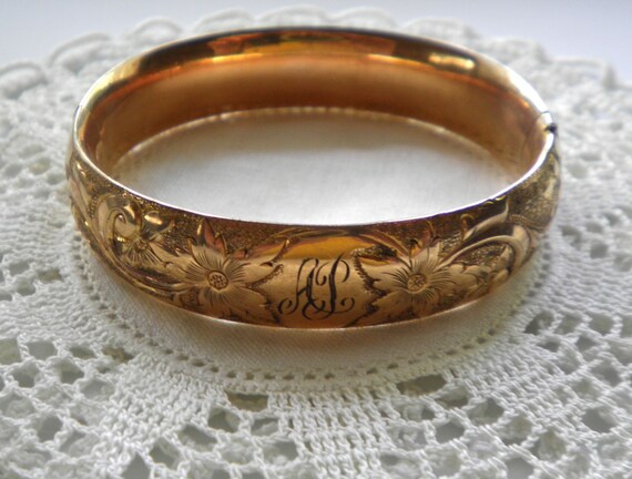 R & G Co. Antique Rose Gold Floral Bracelet by JoolsForYou