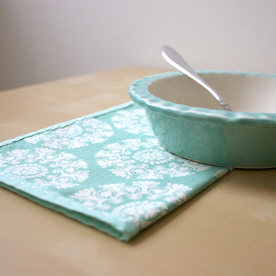 Cloth Napkins in Graceful Tiffany - Tea or Cocktail Size