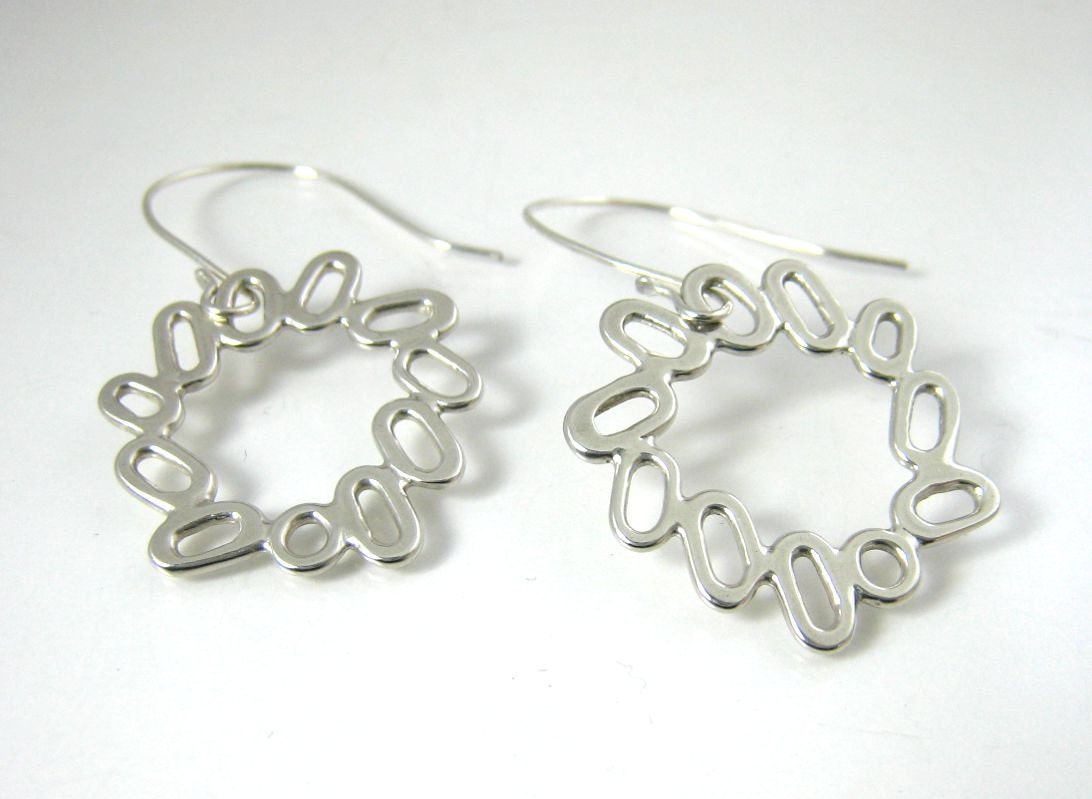 Silver dangle earrings, Unique handmade Silver jewelry, art silver jewelry