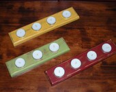 Wood Tealight Candle Holders Handmade and Handpainted (set of 3) Rustic/Farmhouse/Cottage