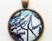 Big Timber Montana Antique Map Pendant for Necklaces, Keychains, or Bottle Openers
