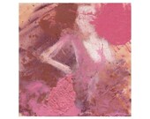 Pink Abstract Painting - Portrait of a Woman Lady Barbie - Feminine Home Decor - Fine Art CPrint  - Interior Design Modern Expression