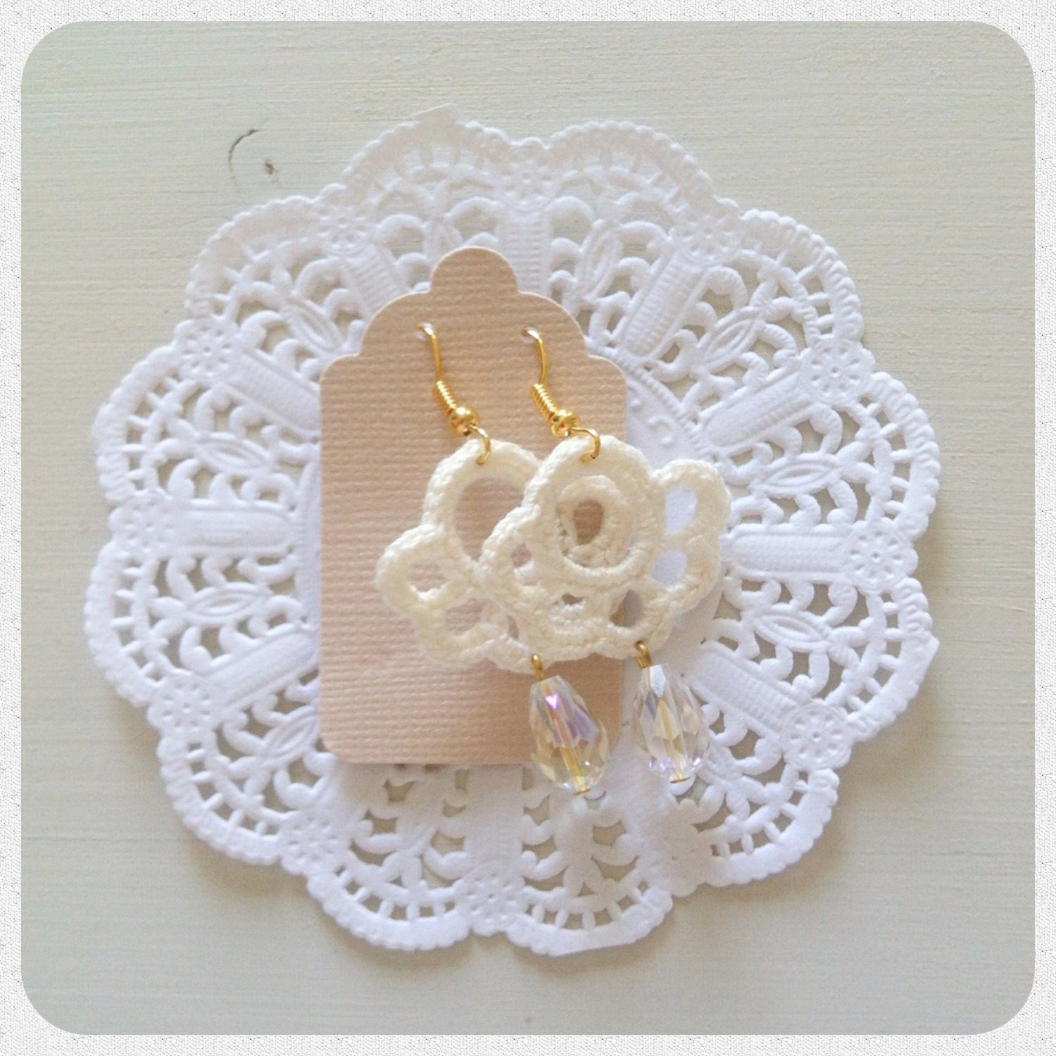 Crochet earrings Milk