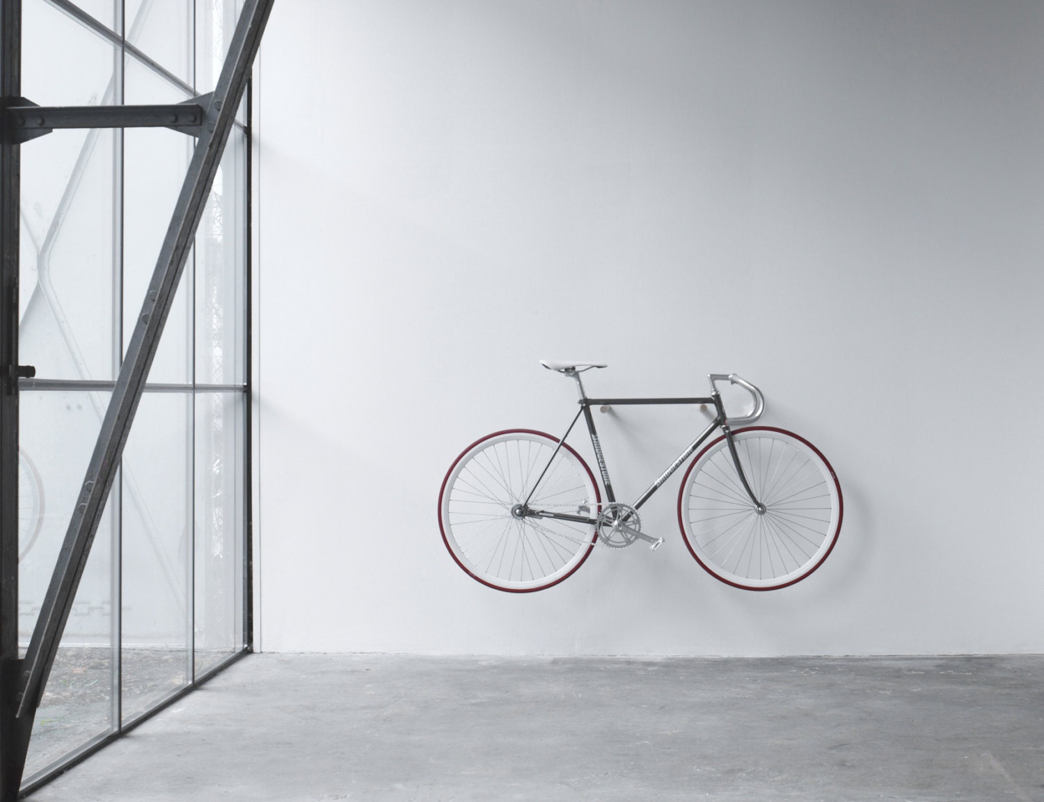 wooden bike hook, minimal and simple