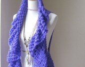 CROCHET VEST PURPLE Hippie Crochet Vest Lace Vest Bohemian Boho Circle Vest  Fashion Handmade Shawl Chic Feminine Romantic Victorian Gypsy