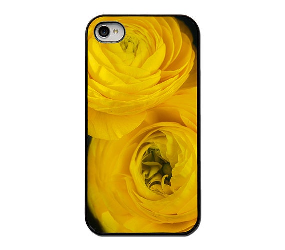 Flower Iphone case - Iphone 4 case - Iphone 5 case - yellow ranunculus - floral Iphone case - girly Iphone case - yellow ranunculus case