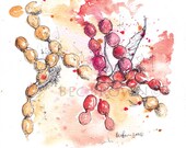 Abstract Seaweed Watercolour Art Drawing 8x10" Print (unframed)