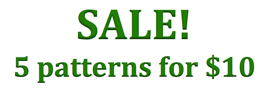 Cross-stitch pattern sale: 5 patterns for 10 dollars