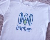 Surfboards appliqued onesie or shirt
